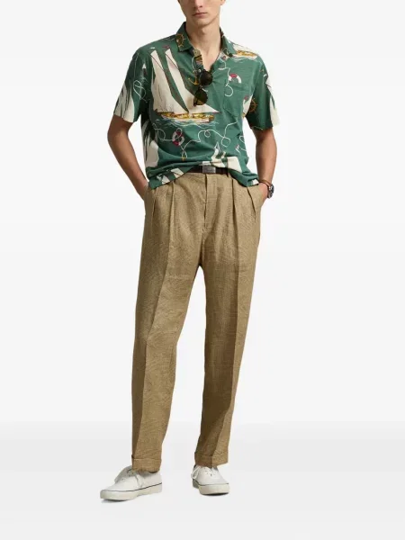 Tricou polo Polo Ralph Lauren cu imagine cu dungi din țesătură twill albastru