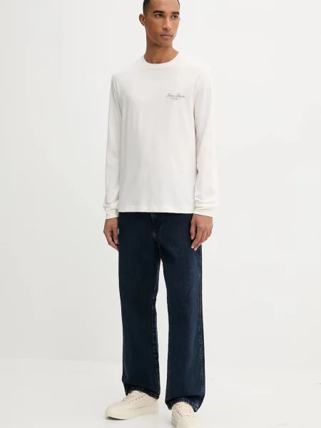 Лонгслив Guess Jeans с принтом бежевый