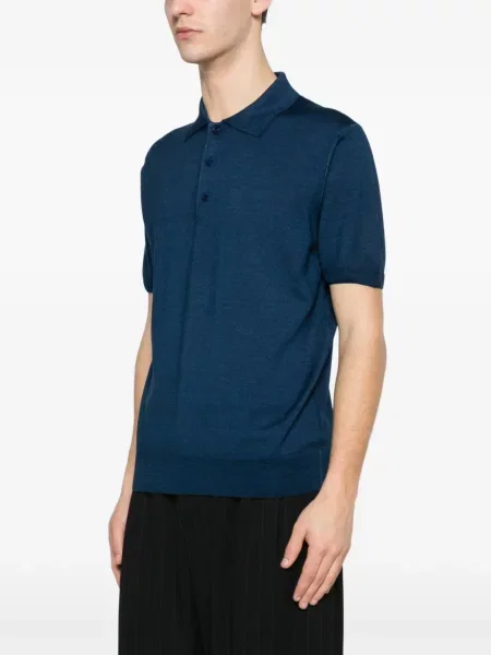 Polo Canali scurt albastru