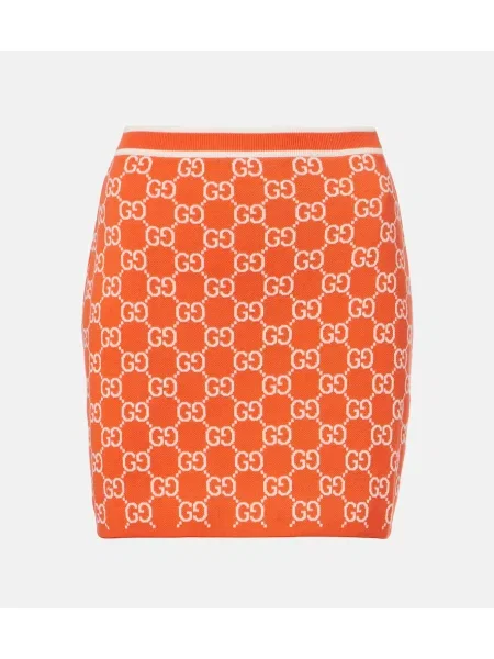 Fustă Gucci din jacard portocaliu