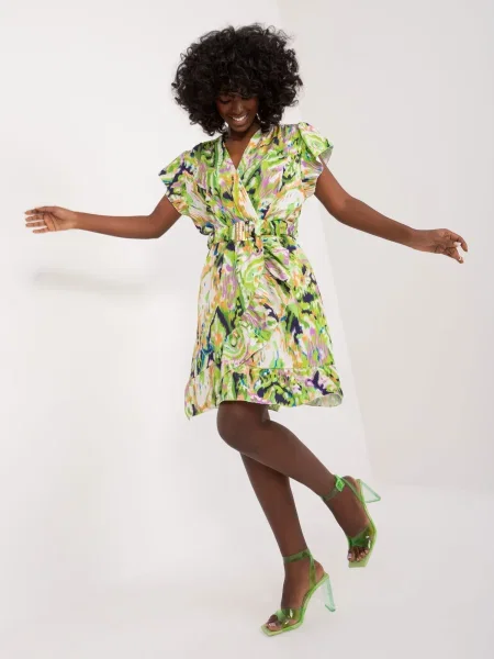 Rochie Fashionhunters cu imagine de costum verde