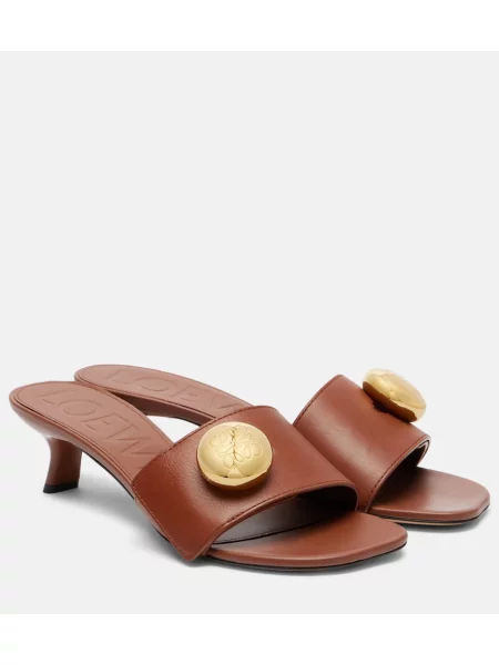 Papuci tip mules Loewe din piele maro