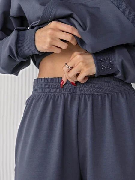 Женский спортивный костюм с капюшоном синій