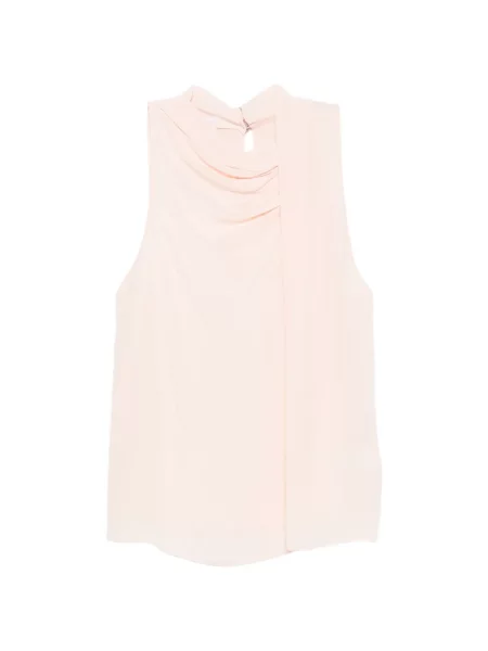 Bluzka Patrizia Pepe z falbankami asymetryczna różowa