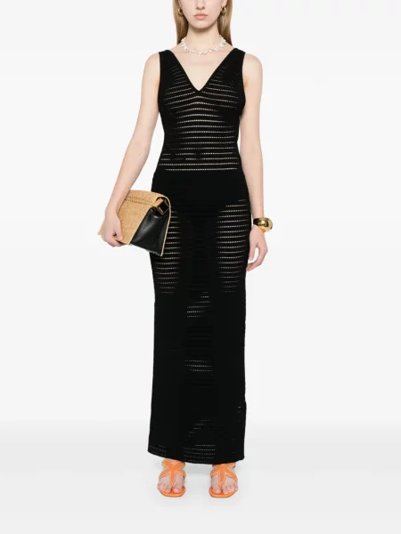 Rochie maxi Elisabetta Franchi tricotate de costum negru