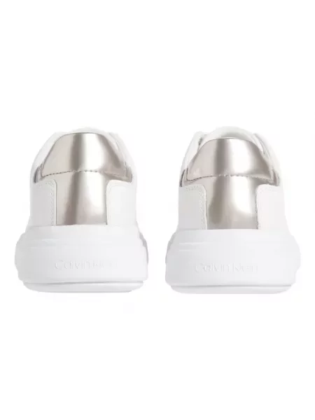 Trampki Calvin Klein sznurowane skórzane białe