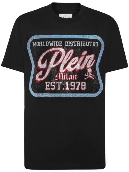 Tricou Philipp Plein cu decolteu rotund negru