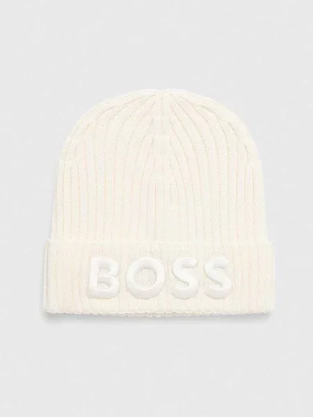 Шерстяная шапка Boss белая