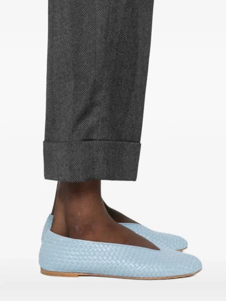 Pantaloni Peserico cu model herringbone gri