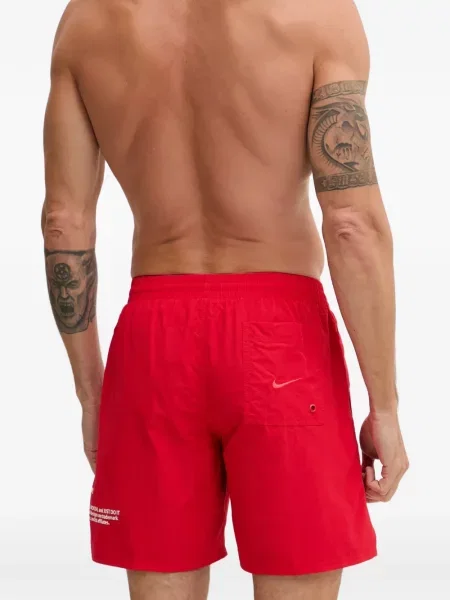 Slip de baie Nike cu imagine cu cordon din jacard roz