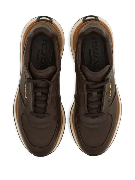Sneakerși Ferragamo din piele maro