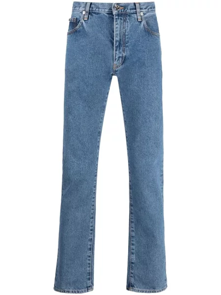 Blugi drepți Off-white cu imagine alb