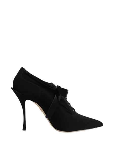 Pantofi cu toc Dolce & Gabbana cu șireturi din dantelă negru
