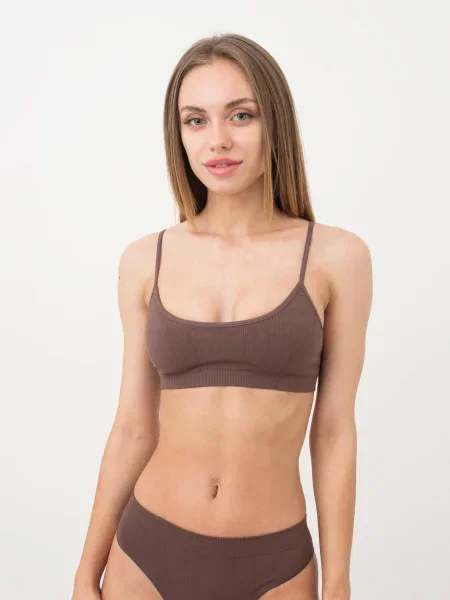 Топ Giulia из микрофибры коричневый