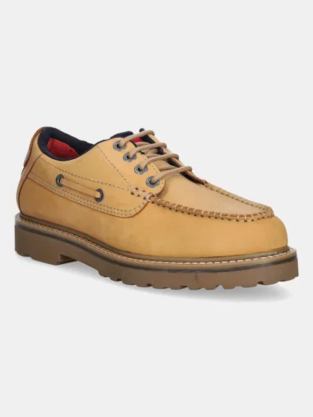 Pantofi Tommy Jeans Archive Boat Shoe Galben maro