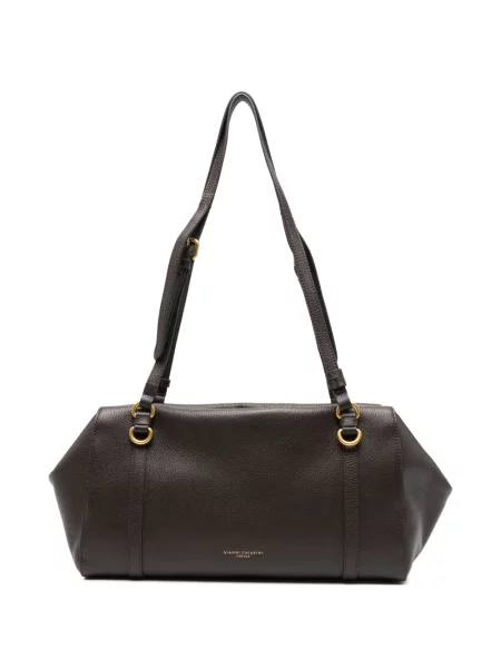Kožená shopper kabelka Gianni Chiarini hnědá