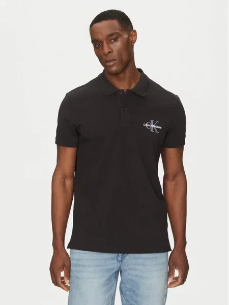 Calvin Klein Jeans Polo marškinėliai Monologo Juoda balta