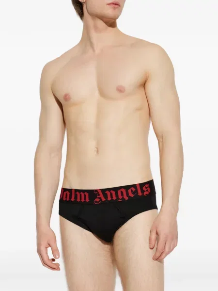 Majtki Palm Angels z logo czarne