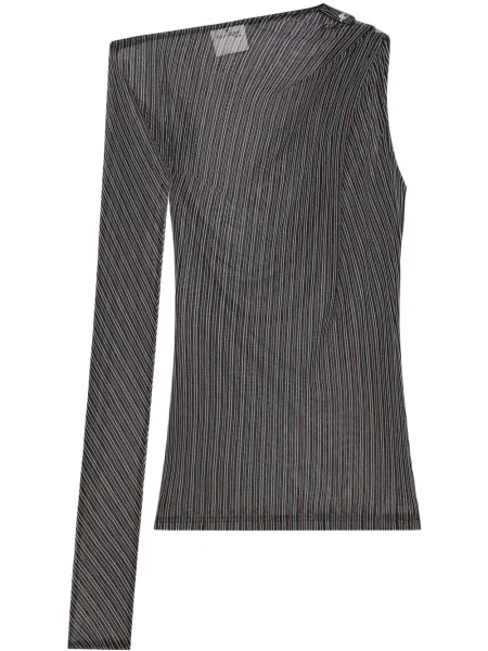 Top Courreges cu dungi plasă negru
