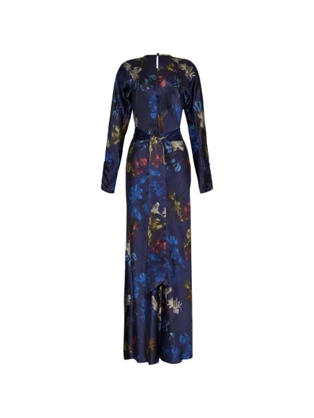 Rochie maxi Cara Cara cu model floral cu imagine albastru