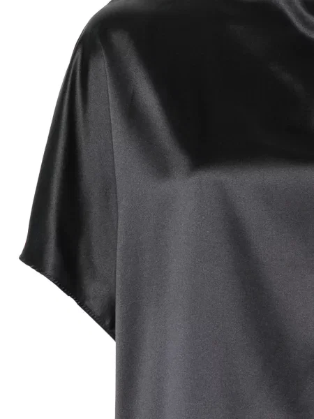 Scurt top Solotre din satin negru