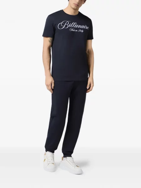 Tricou Billionaire cu broderie albastru