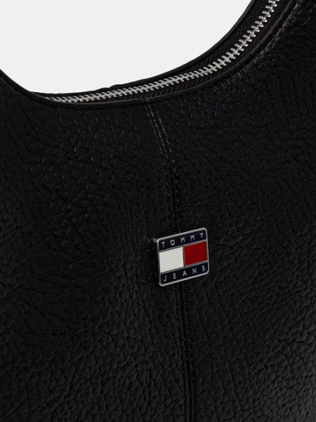 Tommy Jeans torebka hobo z imitacji skóry czarne