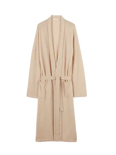 GOBI Cashmere Halat de baie lung Men's Cashmere Robe' bej