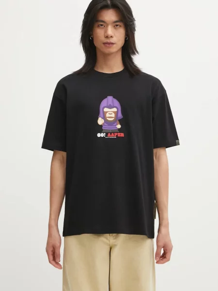 AAPE tricou din Theme Aaper cu imprimeu negru