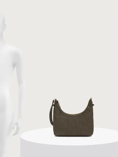 Calvin Klein Táska Emblem Aop Sueded Shoulder Bag Sötétzöld zöld