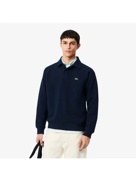 Lacoste Bluza Z Piki Kołnierz Polo granatowa