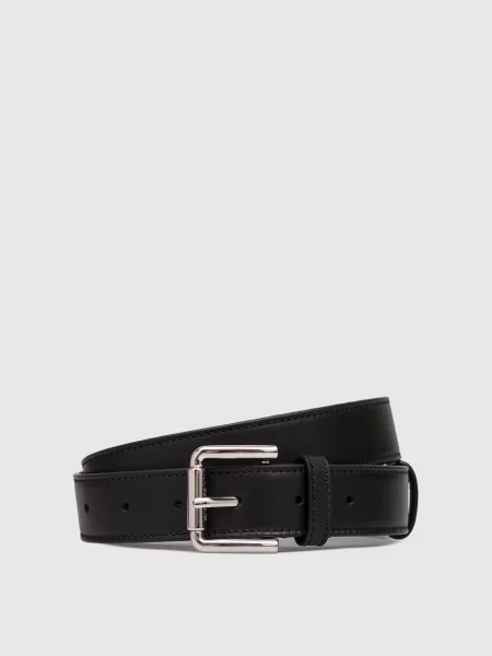 Шкіряний з логотипом Max Mara чорний