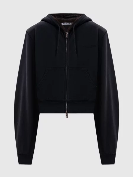 Спортивна куртка з вишивкою логотипа Alexander Wang чорна