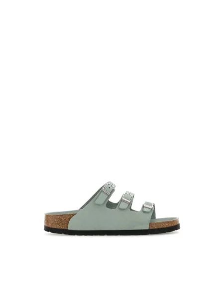 Klapki Birkenstock skórzane szare
