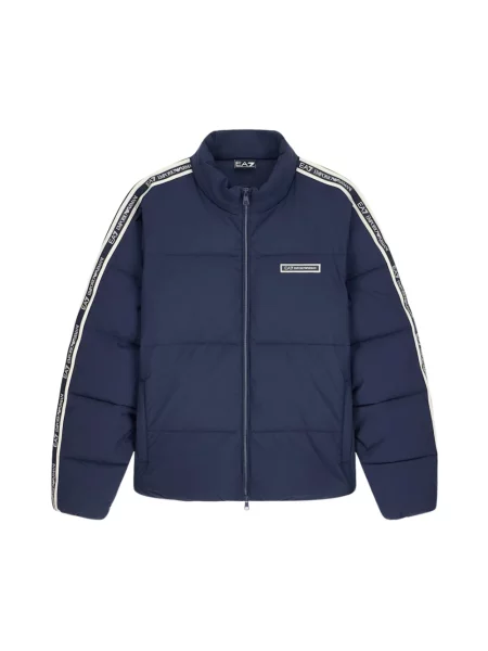 Kurtka puchowa Emporio Armani Ea7 z logo niebieska