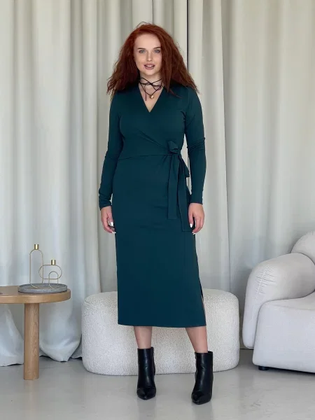 Сукня міді Merlini бавовна/поліестер зелений