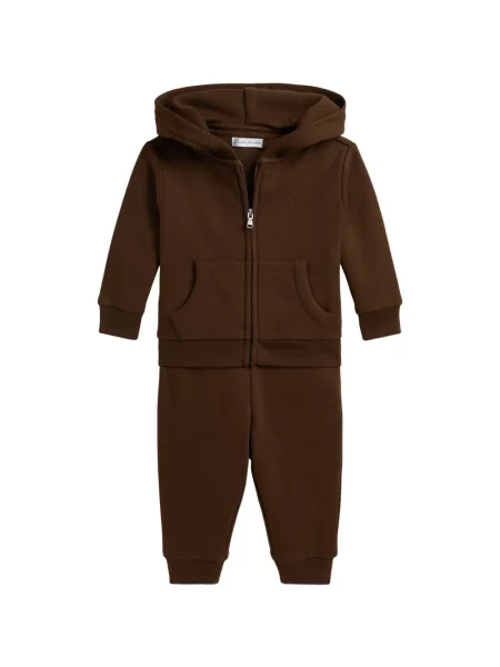 Bluza z kapturem dziecięca Polo Ralph Lauren brązowa