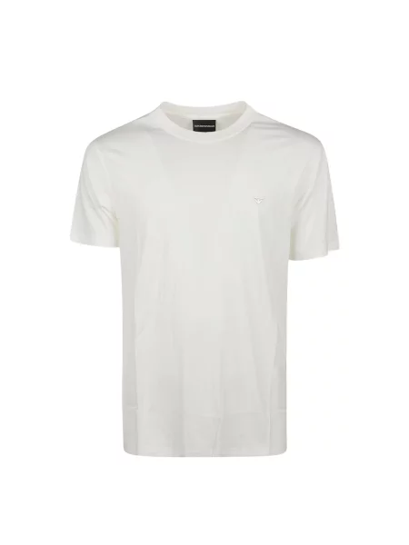 Lniana koszulka Emporio Armani biała