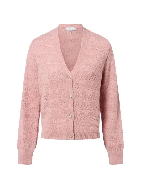 Kurtka o kroju regular fit z dzianiny z dodatkiem wełny i wełny z alpaki More & More różowa