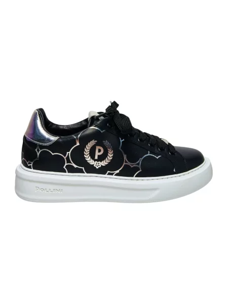 Sneakersy Pollini skórzane czarne