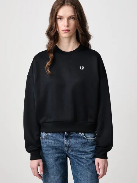 Fred Perry bluza oversize z bawełną granatowa