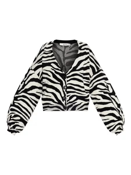 Cardigan Gestuz cu imagine cu model zebră negru