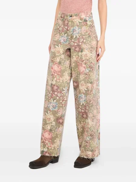 Pantaloni Liu Jo cu model floral cu imagine verde