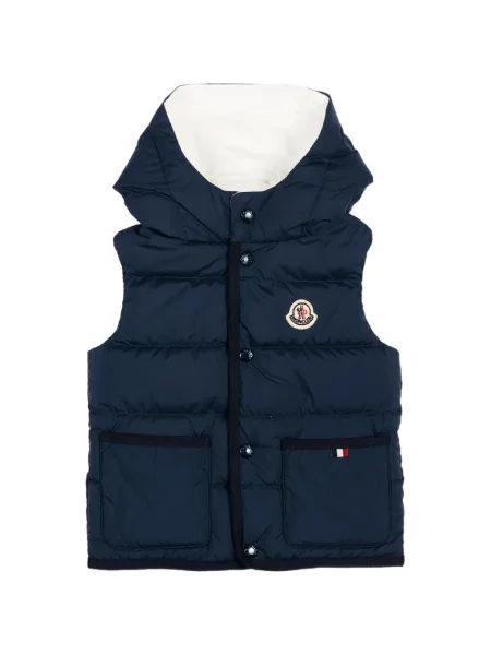 Dětska péřová vesta Moncler Enfant modrá