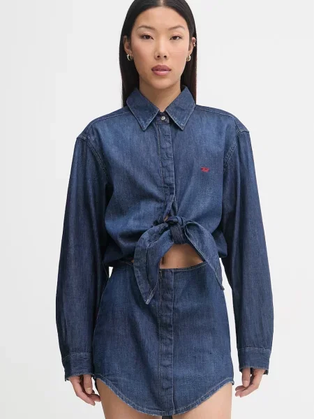 Diesel srajčna obleka DE-SUSAN-D modra