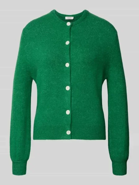 Kurtka z dzianiny z listwą guzikową model ‘NIMMA’ B.young zielona