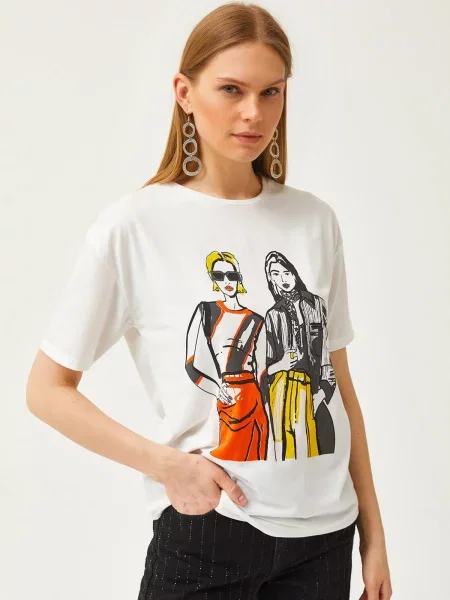 Olalook Tricou crem / galben / portocaliu homar negru