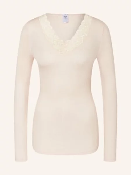 Top Calida wełniany z długim rękawem różowy