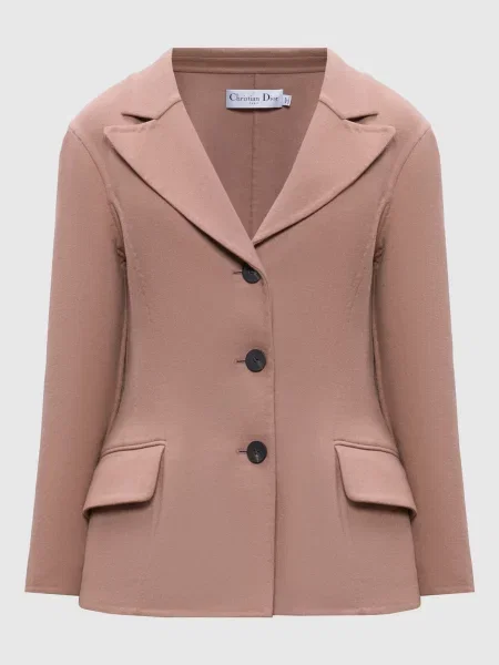 Жакет з вовни Christian Dior бежевий