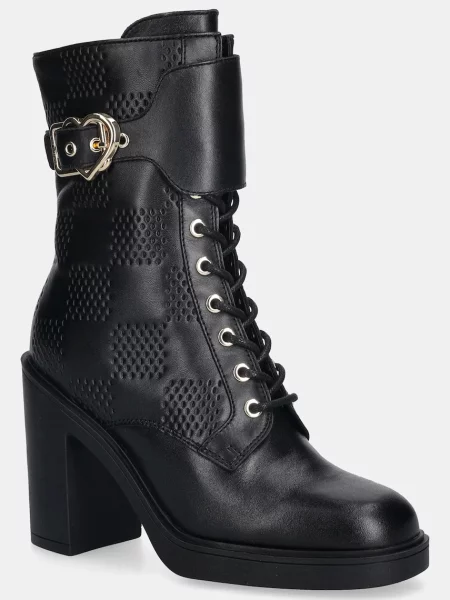 Love Moschino cizme de piele cu drept negru